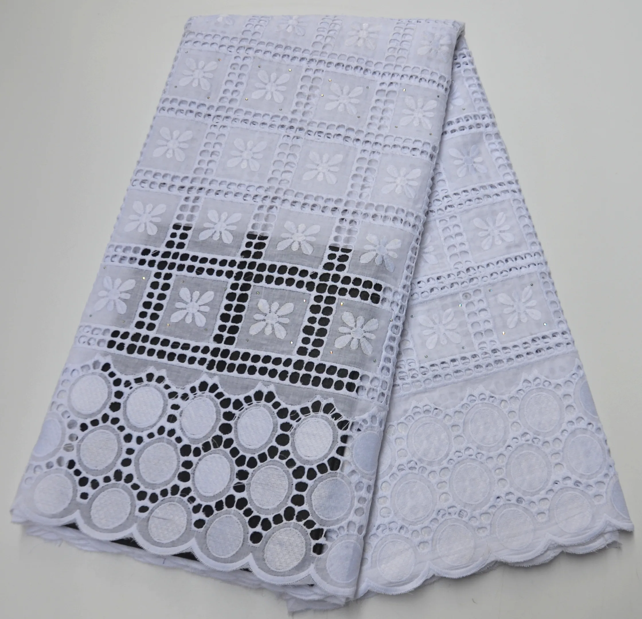 

African Cotton Swiss Voile Lace Fabric High Quality With Stones Swiss Voile Lace In Switzerland African Lace Fabric