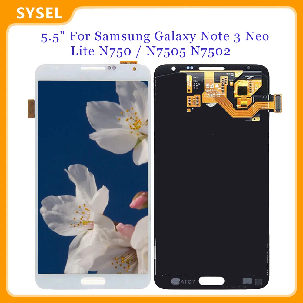 5.5&quot White For Samsung Galaxy Note 3 Neo / Lite N750 N7505 N7502 LCD Display Touch Screen Digitizer Assembly | Мобильные