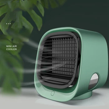 

USB Mini Air Conditioner with Night Light Portable Humidification Desktop Air Cooler Multifunction Summer Air Cooling Fan