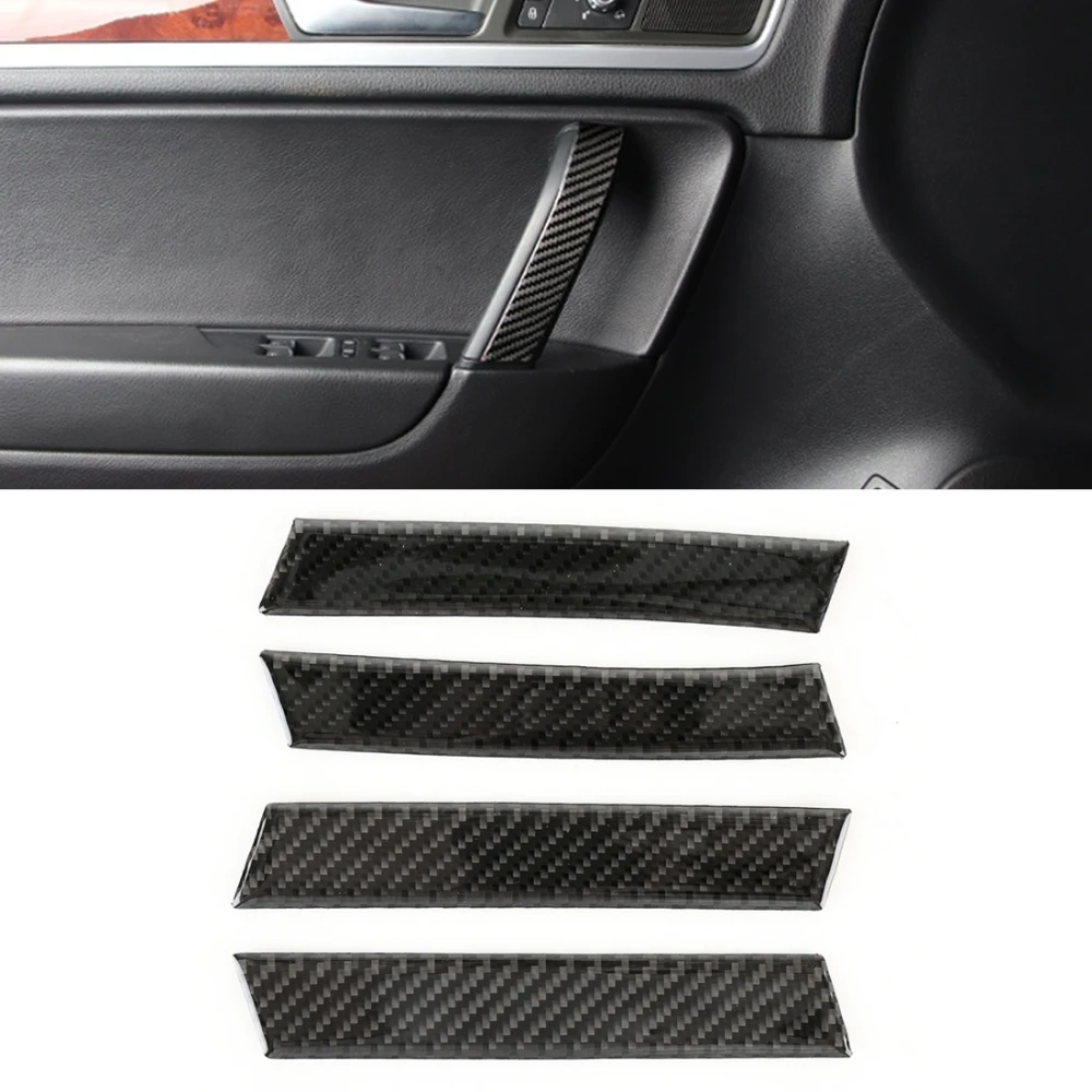 

Kaneed 4 PCS Car Carbon Fiber Door Inner Handle Panel Decorative Sticker for Volkswagen Touareg