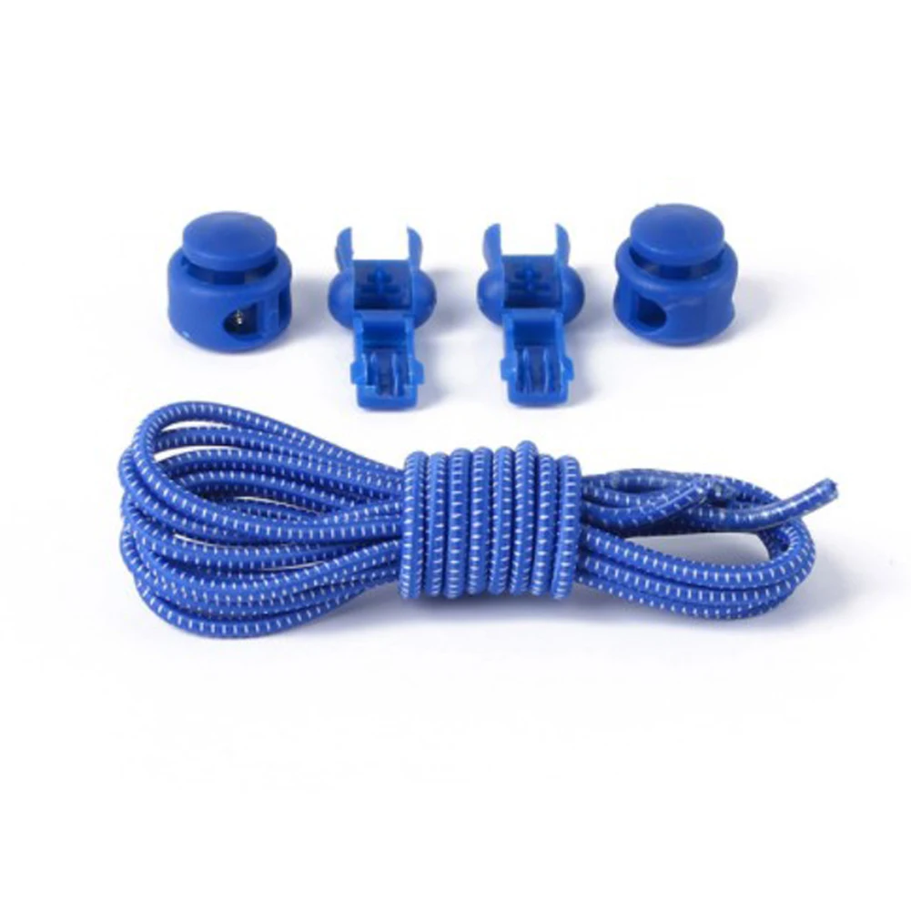 Растягивающийся замок кружева 24 цвета пара фиксирующий башмак шнурки эластичные шнурки для кроссовок шнурки для бега/триатлона - Цвет: sky blue white