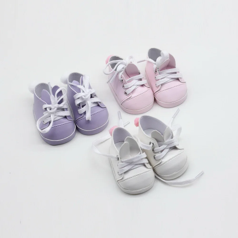 

Mini Toy Shoes Fit for 18 Inch American Dolls One Pairs 7cm High Quality Doll Sneackers for 43CM Reborn New Baby Doll