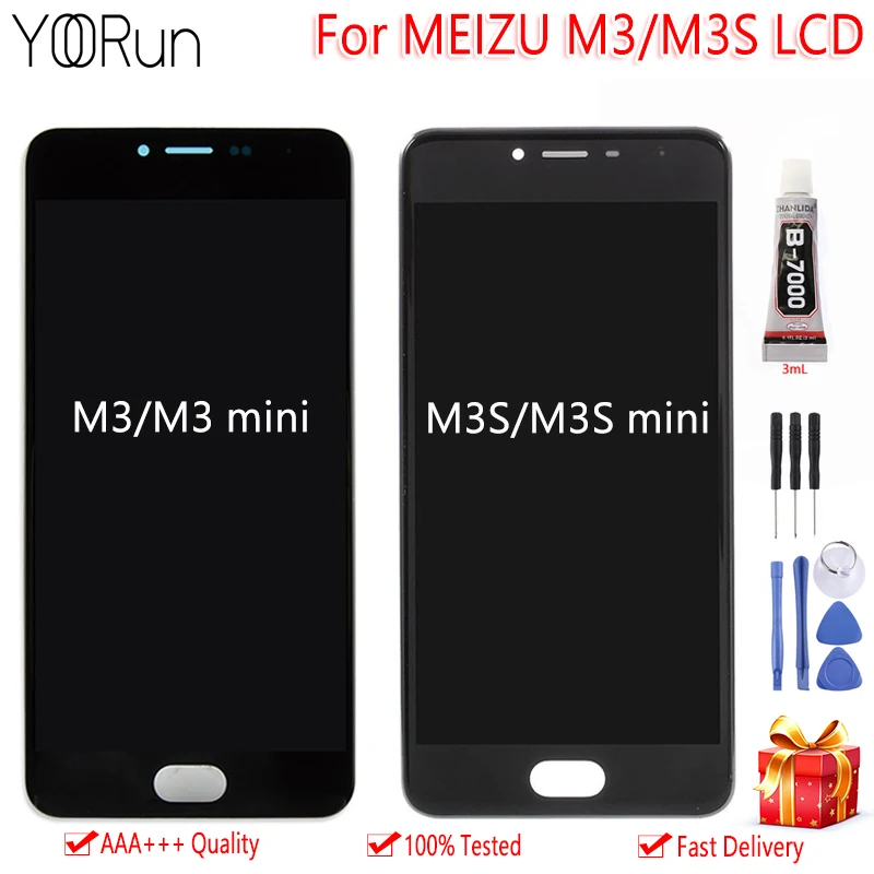Дисплей для Meizu M3S M3 lcd сенсорный экран AAA Качество 5,0 дюймов дигитайзер в сборе с рамкой для MEIZU MEILAN 3 3S lcd