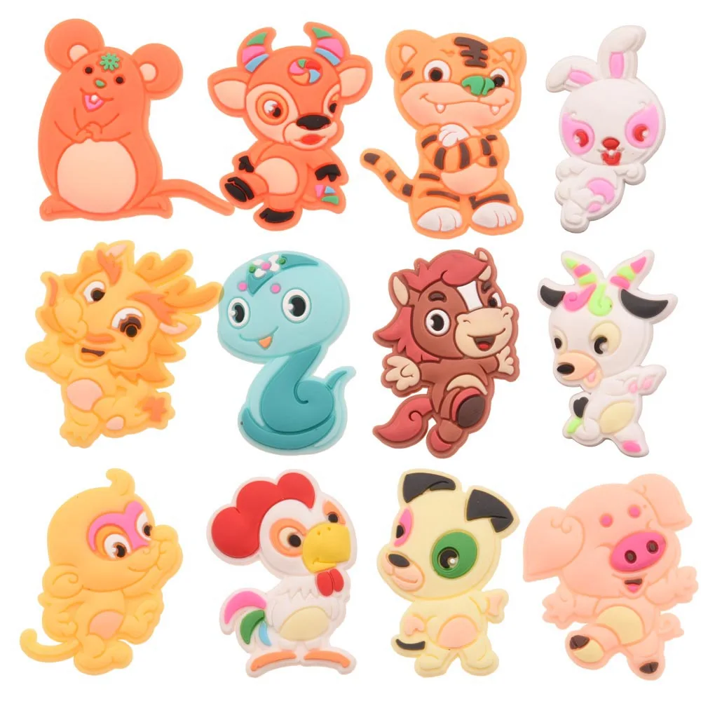 

36PCS 0.8inch Cartoon Baby Girls Hair Accessories Animal PVC Supplies Hair Bows Barrettes Center Crafts for Making Headwrap