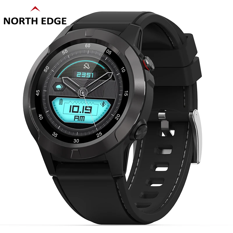 Смарт часы NORTH EDGE мужские с GPS Цифровые измерением пульса высоты барометра