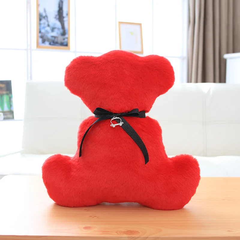 Yeawnow 36 см Пушистый медведь в форме плюшевые игрушки для девочек подушки для детей рождественские подарки на день рождения диван домашний декор мягкая игрушка - Цвет: Red
