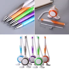 

12PCS Fixed on the Table Signature Pattern Ballpoint Pens Student Supplies with Rope(Random Color)