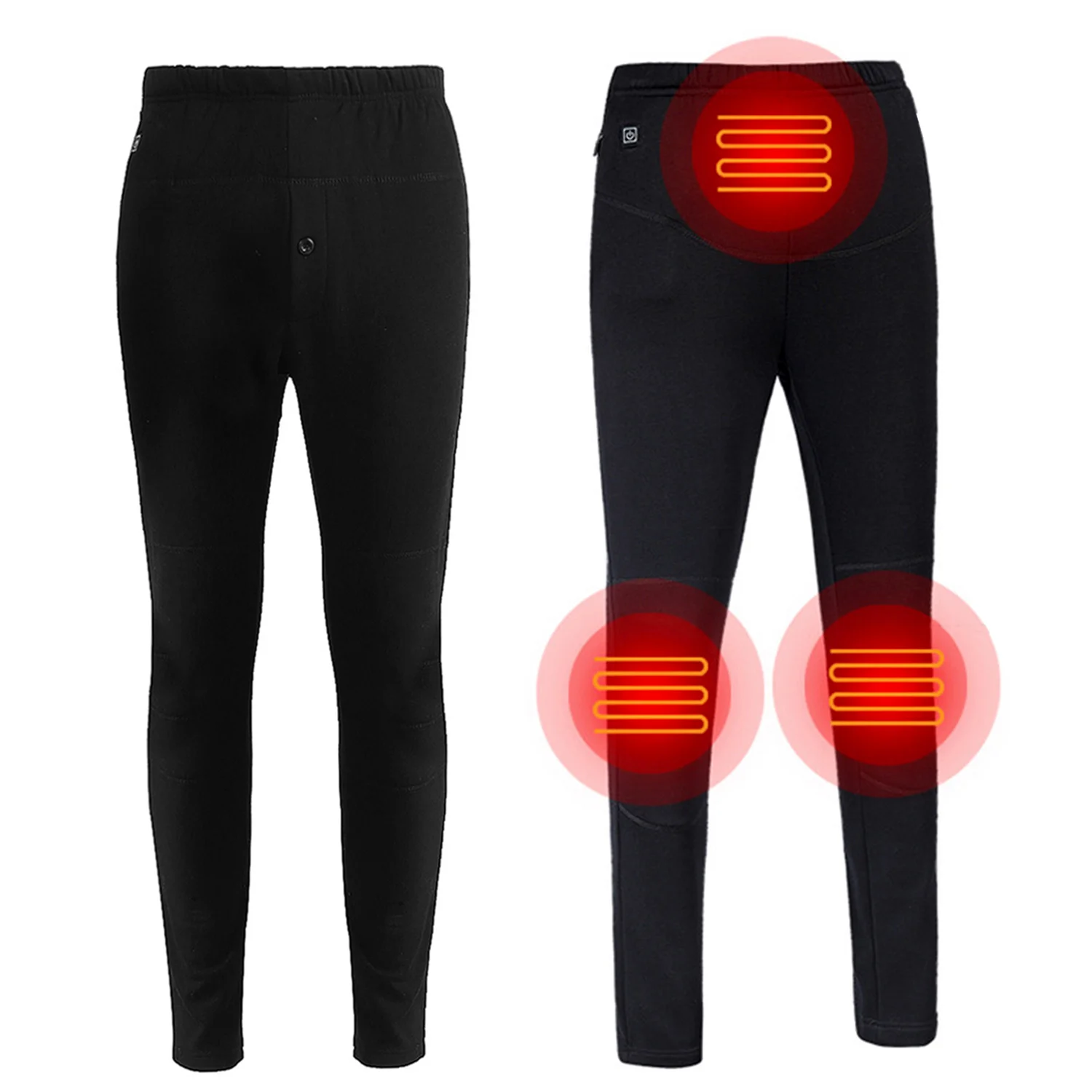USB штаны с подогревом женские перезаряжаемые тонкие утепленные термобелье с подогревом штаны с подогревом для катания на лыжах электрические штаны с зарядкой - Цвет: Черный