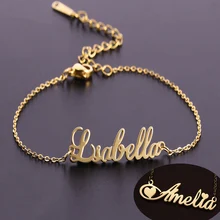 Lemegeton персонализированные пользовательские имя браслеты для женщин мужчин детей ювелирные изделия из нержавеющей стали буквы талисманы браслет и браслет