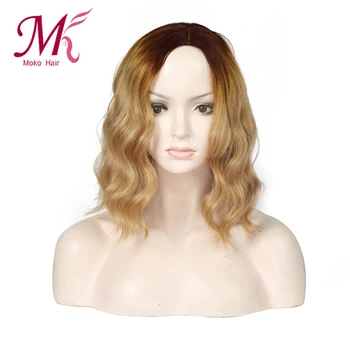 

Moko Short Curly BOB Wigs Womens Brown Black Blonde Natural Hair Wigs Female Synthetic Heat Resistant Fiber Cosplay Wig