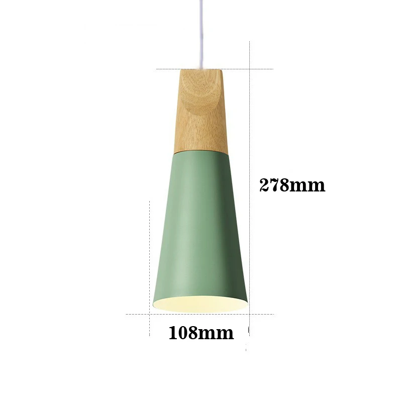 Подвесной светильник s деревянный металлический красочный E27 светодиодный подвесной светильник 7 цветов Скандинавский дизайн подвесной светильник s декор для столовой веревочный светильник led - Цвет корпуса: s-green