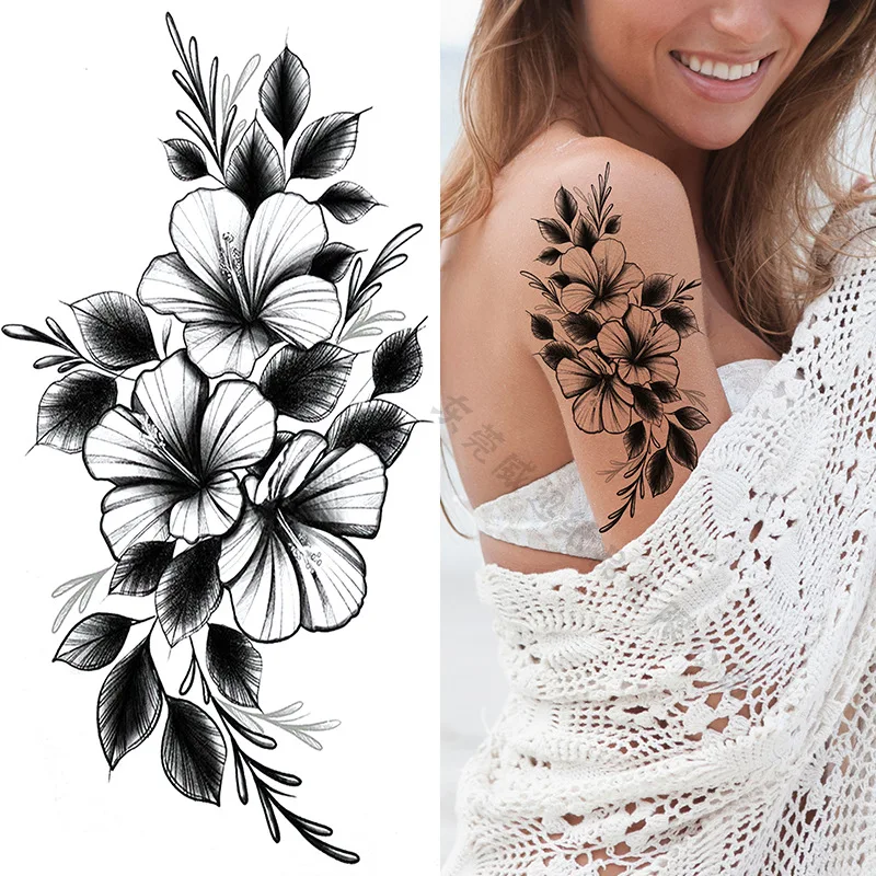 12 pçs/lote mão rosa tatuagem adesivo à prova dsmall água pequena bug  borboleta flor tatuagens cobra folha peônia lavanda meninas maquiagem  feminina - AliExpress