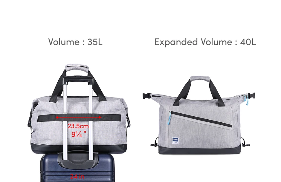 BAGSMART дорожная сумка для путешествий, расширяемая сумка для путешествий, противоугонная сумка для сна, переносная сумка на плечо с сумкой для обуви, 40л