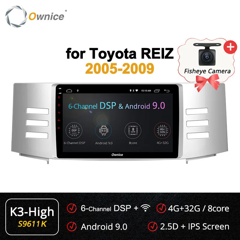 Ownice K1 K2 K3 автомобильный DVD gps Android 9,0 Octa Core для Toyota Reiz Mark X 2005 2006 2007 2008 2009 автомобилей радио плеер 4 аппарат не привязан к оператору сотовой связи