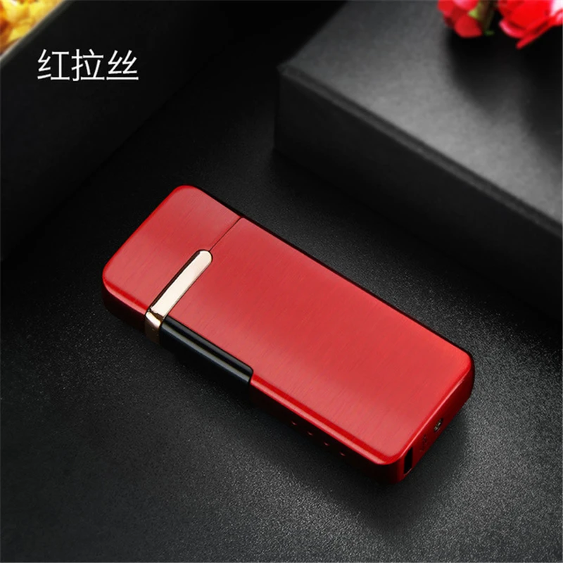 Новинка, закручивающиеся дуговые зажигалки для сигарет, USB электрическая плазменная зажигалка, катушка Тесла, ветрозащитная Электронная зажигалка, гаджеты для мужчин - Цвет: Red