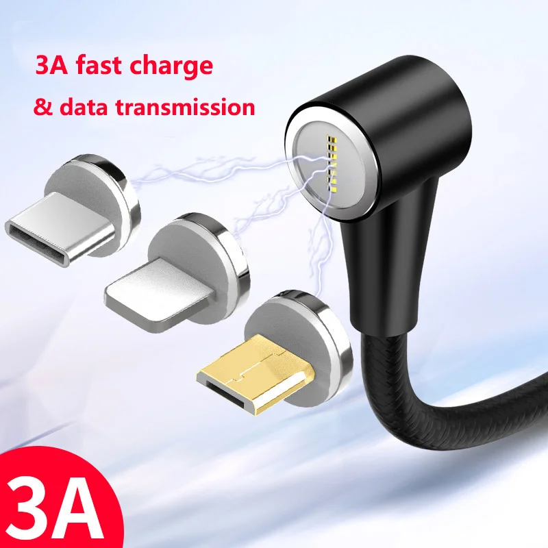 

Magnetic Cable Micro USB Cable 90 DegreeType C Fast Charging Cabo For Samsung S9 S10 Huawei P30 P20 USB C Microusb Data wire C