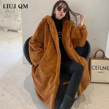 2021 mulheres parka roupas de inverno novo oversize casaco de pele do falso grosso quente longo casaco de pele com capuz casaco de pelúcia jaquetas de inverno