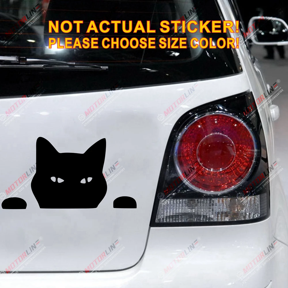 Black Cat Cute Funny Car Trunk Decal Sticker Vinyl Die Cut Pick Size No