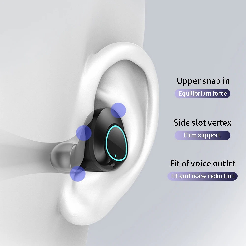 IPX7 водонепроницаемый беспроводной светодиодный цифровой дисплей usb зарядка Bluetooth наушники Портативный сенсорный контроль банк питания голосовой помощник