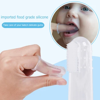 

Silicon Toothbrush+Box Baby Finger Toothbrush Children Teeth Clean Soft Silicone Infant Tooth Brush Cleaning Baby Brush