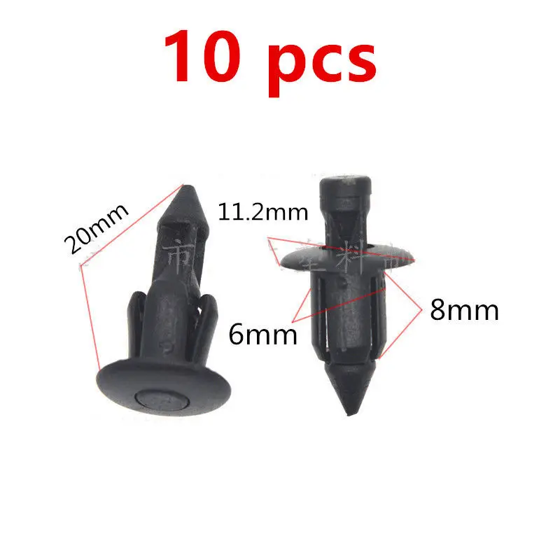

10x For Hon da Yamaha Suzuki 6mm Hole Rivet Bike Fairing Trim Clips