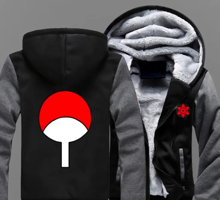 Наруто толстовка с капюшоном Uchiha Syaringan с капюшоном ниндзя Хокаге мужские и wo мужские зимние утепленные флисовые пальто