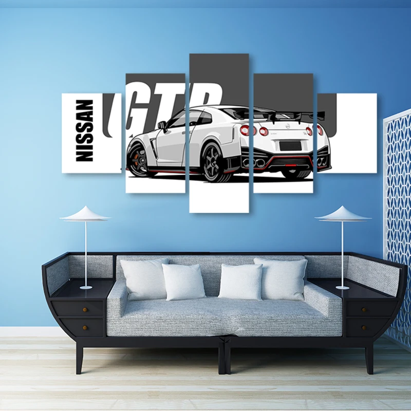 Картина на холсте HD печать комикс современное искусство 5 шт. Nissan Skyline Gtr картины