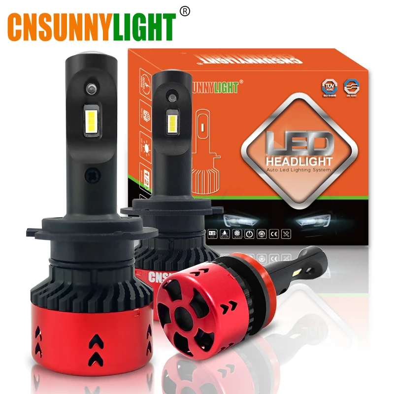 

CNSUNNYLIGHT H7 H4 High LPW Mini Type LED Car Headlight Bulbs H11/H8 H1 9005 9006 H3 880 60W/set 5500K Auto Headlamp Fog Light