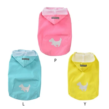 

Pet Reflective Raincoat Puppy Printed Waterproof Hooded Sleeveless Coat For Dogs