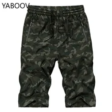Calf Length Camouflage Pants for Men Summer Mens Quick Dry Cropped Trousers Man Drawstring Joggers Army Streetwear Thin 4XL