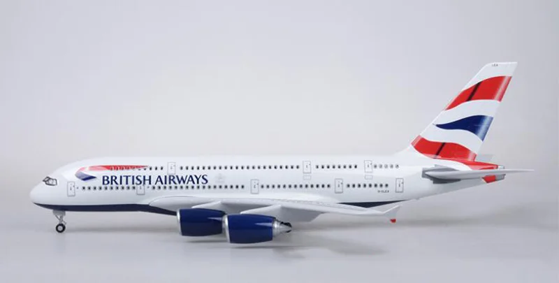 1/160 масштаб 50,5 см сплав Airbus A380 британская Авиакомпания Самолет Модель W свет и колесо литья под давлением пластиковые смолы самолет для коллекции
