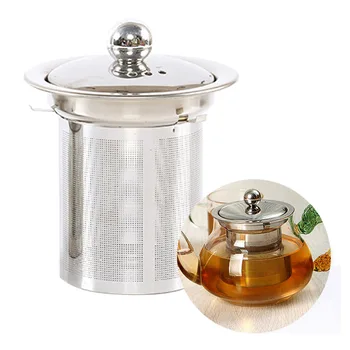 

Tea Infuser with Lid Stainless Steel Teapot Kettle Loose Leaf Fine Mesh Strainer Tea Filter