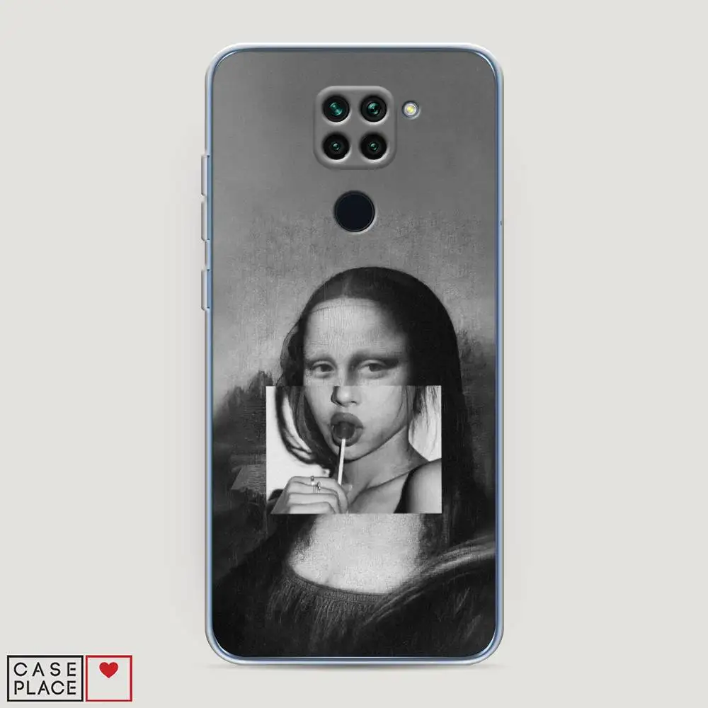 Чехол Силиконовый для Xiaomi Redmi Note 9 Mona Lisa sucking lollipop защитный тонкий мягкий