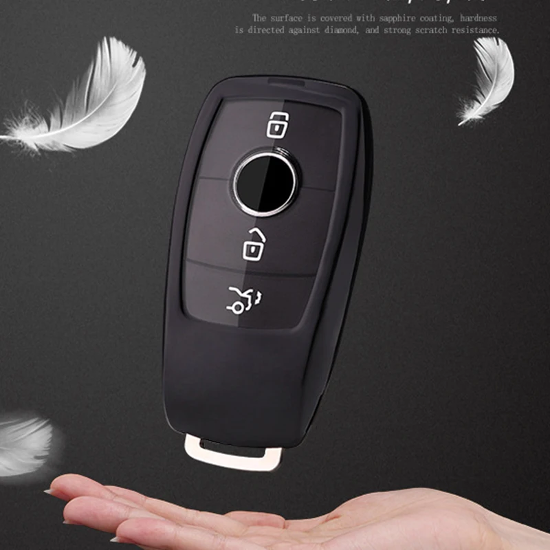 Smart Key Fob case Cover for Mercedes-Benz E-Class E200 E300 E350 E400 E63 S-ClassS450 S550e S560 S63 S65 car styling key chain