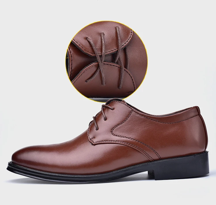 Men Leather Shoes Business Dress Shoes All-Match Casual Shoes Shock-Absorbing Footwear Wear-Resistant