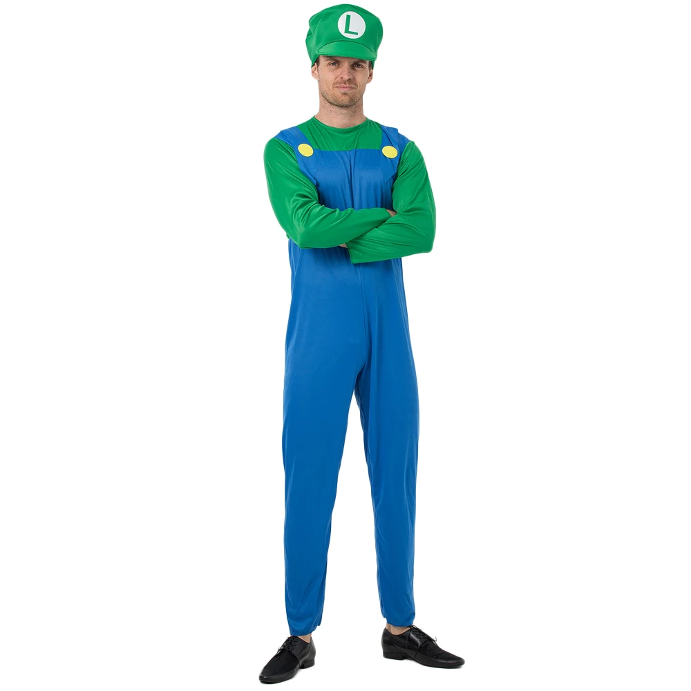 plus size halloween costumes Cosplay Adults and Kids Super Mari0 Bros Cosplay Dance Costume Set Children Halloween Party MARI0 & LUGI Costumes for Kids Gifts funny halloween costumes
