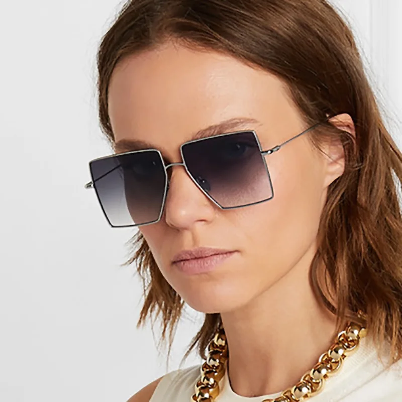 

Luxury Square Sunglasses Women Men Retro Brand Designer Metal Frame Oversized Sun Glasses Female Shades Oculos Gafas De Sol