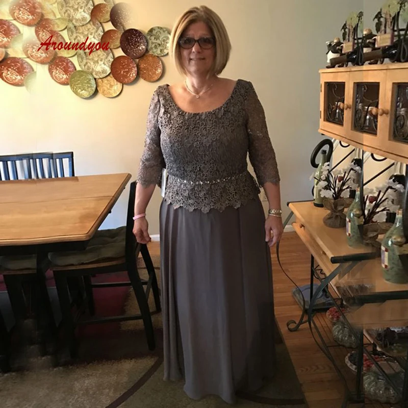 Lange Mouwen Lace Moeder van de Bruid Jurken voor Wedding Party Plus Size Avondjurken Bruidegom Godmother Diner Jurken Lange Mouwen Lace Moeder van de Bruid Jurken voor Wedding Party Plus Size Avondjurken Bruidegom Godmother Diner Jurken