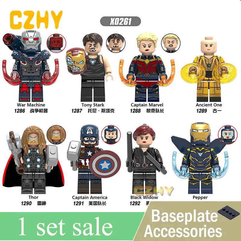 

X0261 Building Blocks War Machine Iron Man Ancient one Pepper Thor Black Window Captain Marvel Super Heroes Toys For Kids