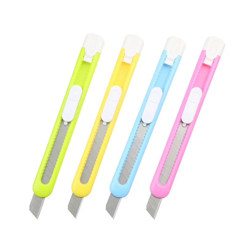 Deli caramelo de papelería Color Mini cuchillo de caja de la foto de cortador de papel de la oficina material escolar suministros de arte y artesanía