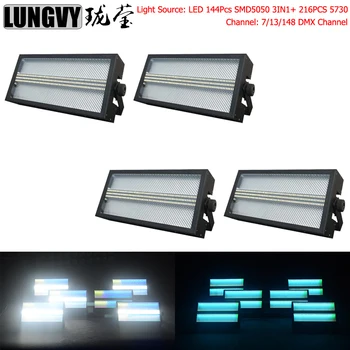

Free Shipping 4pcs/lot Super Bright RGB LED Strobe Stage Wash Lighting 7/13/148 DMX Channel Stage Effect Lighting DJ Light