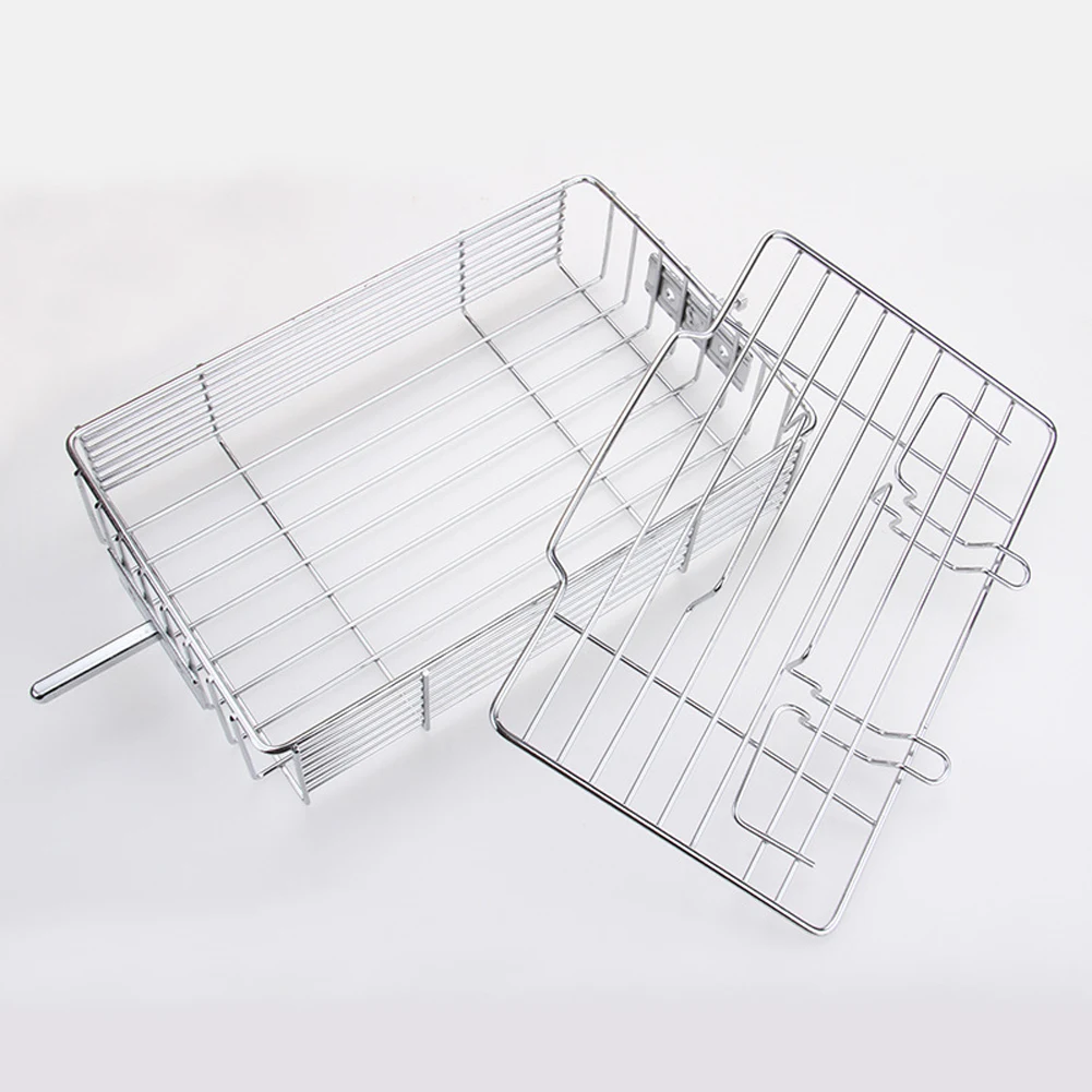 Barbecue Garden Stainless Steel Shelf Universal Outdoor Meat Rack Lightweight Two Layer Kitchen Silver Picnic Camping