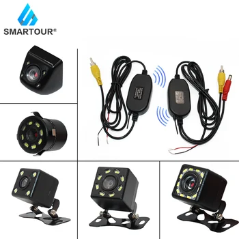 

Smartour Wireless Universal Rear View Camera with LED Car Back Reverse Camera RCA Night Vision Parking Assistance Cameras Water