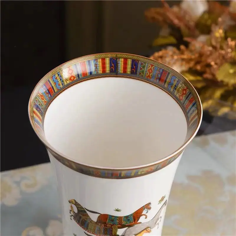Bone China лошадь дизайн ваза высокое качество Глазурь керамический цветочный горшок офис украшение дома ваза сухие цветочные аксессуары современные