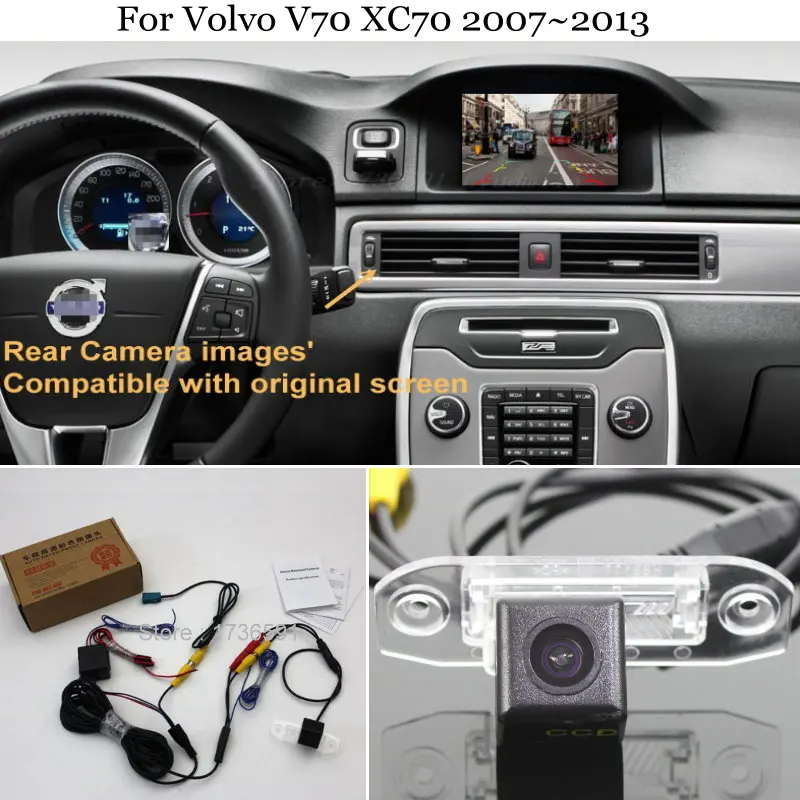 Lyudmila RCA & Original Screen Compatible For Volvo V70 XC70 3 2007~2013 Back Up Reverse Camera Car Rear View Camera Sets CCD