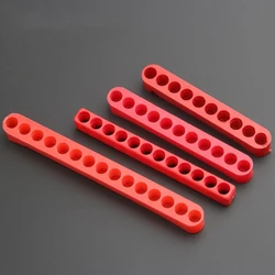 Organisateur de rangement d'outils en plastique 10/ 11/ 12/ 15 trous, embouts de tournevis, support de prises magnétiques pour douilles d'entraînement de 1/4 pouces 5 pièces/ensemble 