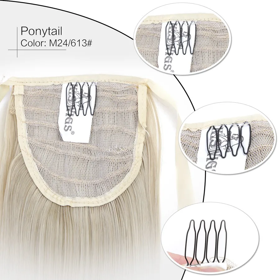 Neitsi 22 ''55 см 1 шт. Прямой зажим в хвост накладные волосы термостойкие синтетические шиньоны конский хвост для наращивания волос для женщин