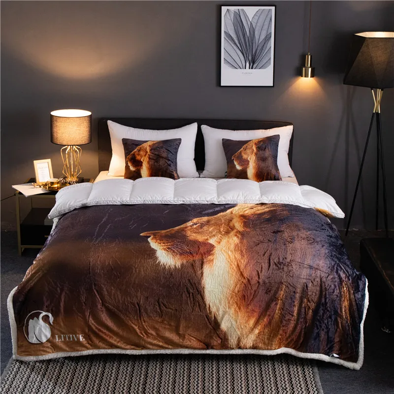 

lion king pattern Winter Thick Comfy Blanket Adults and Children Fleece Weighted Blankets for Beds Travel