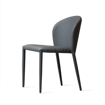 

Nordic light luxury dining chair backrest casual dressing simple restaurant home leather