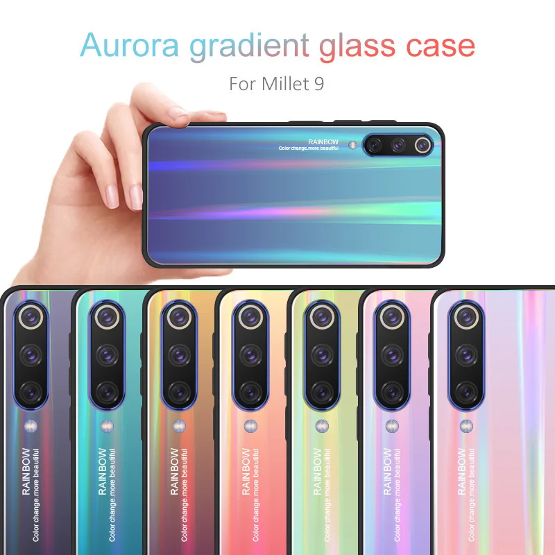 Чехол для Xiaomi Mi 9 роскошный брендовый чехол из закаленного стекла с градиентом